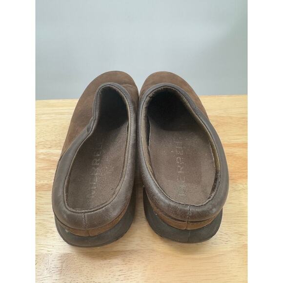 Merrell Shoes Womens 7.5 Jungle Primo Clogs Brown Leather Slip On Low Top Shoes - Picture 9 of 10